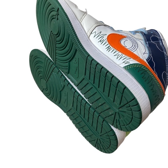 Nike Air Jordan 1 Mid SE GS Size 6.5Y 'STITCH'‎ Sail/Orange DX2462-100 - Picture 11 of 14